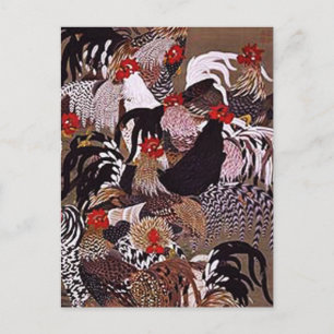  Roosters Art Briefkaart