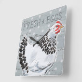 Roosters Call II Vierkante Klok (Hoek)