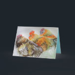 Roosters Cockrel Waterverf Birthday Kaart<br><div class="desc">"De drie heren" rooosters Cockrel Waterverf Birthday Kaart. Ontworpen uit een van de originele schilderijen van de waterverf van de rooster uit mijn eigen vrijetijdsrosters.</div>