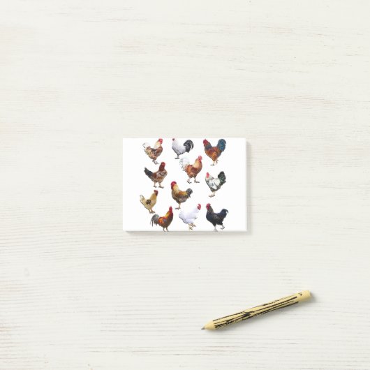 Roosters collage-kleurkip post-it® notes (Op bureau)
