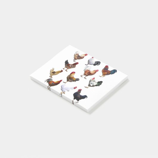Roosters collage-kleurkip post-it® notes (Schuin)