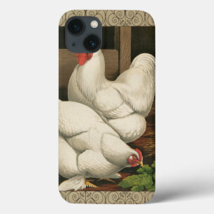 Roosters en Engels buiten Hen House met witte rand Case-Mate iPhone Case