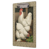 Roosters en Engels buiten Hen House met witte rand Klembord (Links)