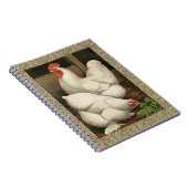 Roosters en Engels buiten Hen House met witte rand Notitieboek (Rechterzijde)