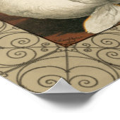 Roosters en Engels buiten Hen House met witte rand Poster (Hoek)