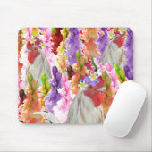 Roosters en HollyHocks, Mousepad Muismat (Met muis)