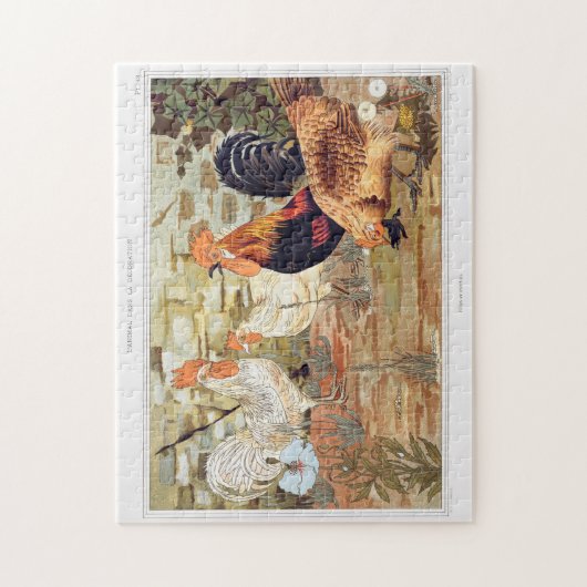 Roosters en kippen legpuzzel (Verticaal)