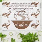 Roosters en Soup Bowl Chicken Soup Recipe Theedoek (Gevouwen)