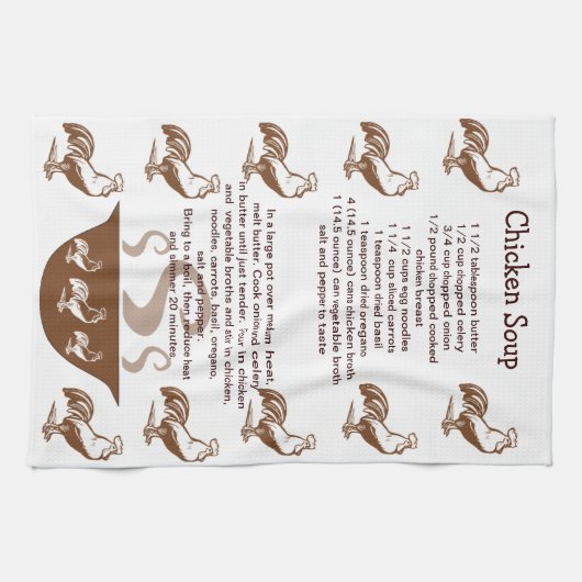 Roosters en Soup Bowl Chicken Soup Recipe Theedoek (Horizontaal)