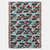 Roosters Folk Floral Mexican Pattern Deken (Voorkant Verticaal)
