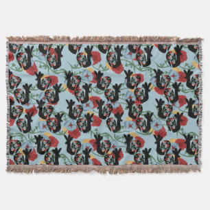 Roosters Folk Floral Mexican Pattern Deken