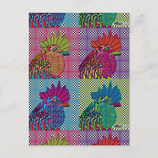 Roosters Gone Psycho Briefkaart (Voorkant)