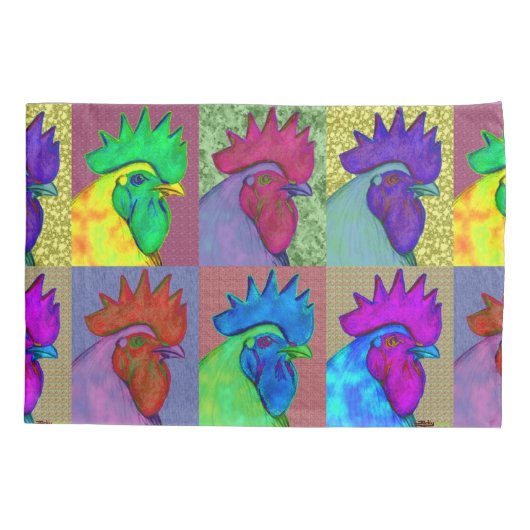 Roosters Gone Wild. Kussensloop (Achterkant)