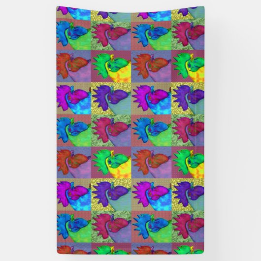 Roosters Gone Wild. Spandoek (Verticaal)