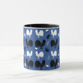 Roosters Hand Drawn Floral Boerderij Pattern Mok (Midden)