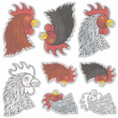Rooster's Head Icon Sticker Set (Voorkant)
