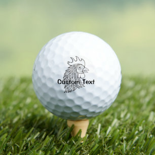 Rooster's Head Line Art Golf Balls Golfballen