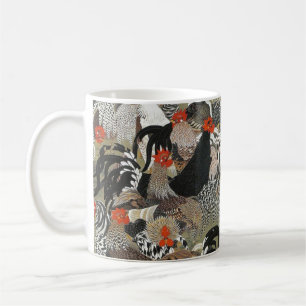 Roosters Hen Illustratie door Ito Jakuchu Koffiemok