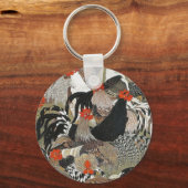 Roosters Hen Illustratie door Ito Jakuchu Sleutelhanger (Voorkant)