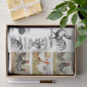  Roosters Hens Boerderij ontkoppelen Collage Tissuepapier (Geschenk)