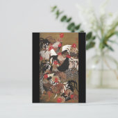 Roosters Jakuchu Briefkaart (Staand voorkant)
