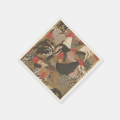 Roosters Japans schilderij Rooster 2017 Paper Servetten (Hoek)