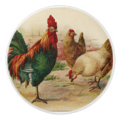  roosters keukendecor keramische knop (Voorkant)