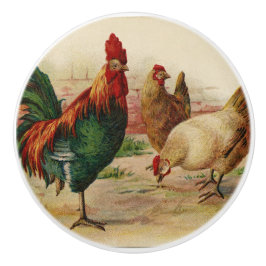  roosters keukendecor keramische knop