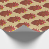 Rooster's kop cadeaupapier (Hoek)