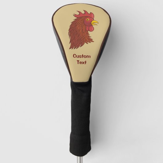 Rooster's kop golfheadcover (Voorkant)