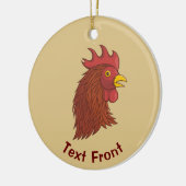 Rooster's kop keramisch ornament (Links)