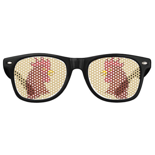 Rooster's kop retro zonnebril (Voorkant)