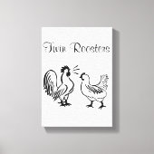 Roosters met opgerold Canvas afdrukken wit (Voorkant)