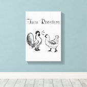 Roosters met opgerold Canvas afdrukken wit (Insitu (Houten vloer))