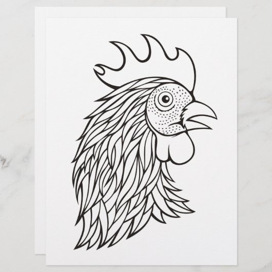 Rooster's pagina Kopkleurboek (Voorkant / Achterkant)