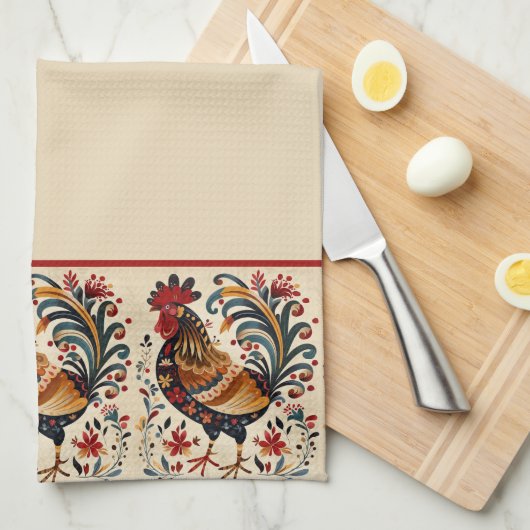 Roosters Theedoek (Quarter Fold)