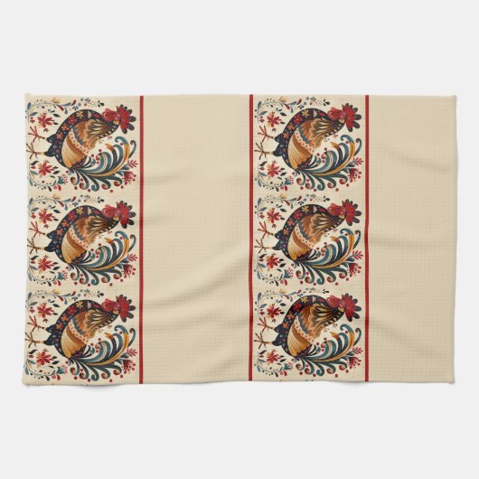 Roosters Theedoek (Horizontaal)