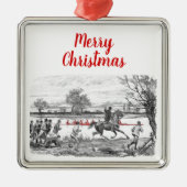 Roosters van de Bemanner op Horseback Metalen Ornament (Voorkant)