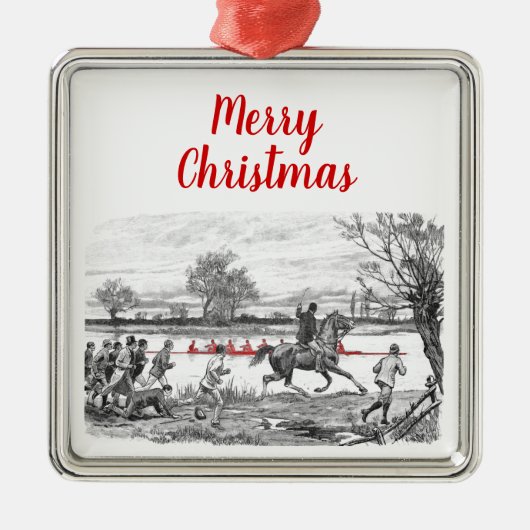  Roosters van de Bemanner op Horseback Metalen Ornament (Voorkant)