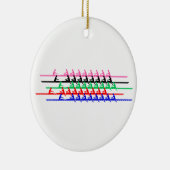 Roosters van de bemanning - tot vijf boten #2 keramisch ornament (Rechts)