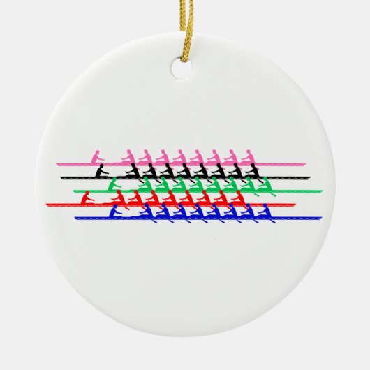 Roosters van de bemanning - tot vijf boten #2 keramisch ornament (Voorkant)