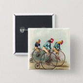 Roosters Vierkante Button 5,1 Cm (Voorkant /achterkant)