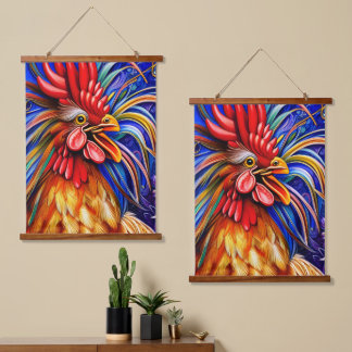 Roosterse regenboog hangend wandkleed