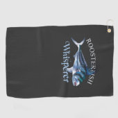 Roostervis Whisperer Donkerdonkerkleurige Geviste  Golfhanddoek (Horizontaal)