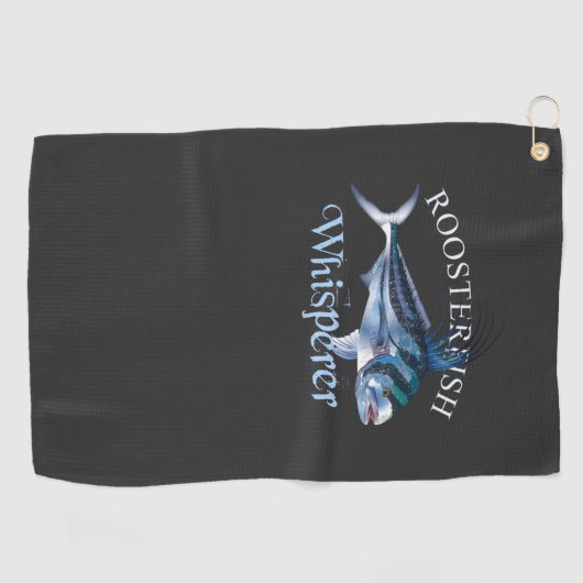 Roostervis Whisperer Donkerdonkerkleurige Geviste  Golfhanddoek (Horizontaal)