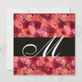 ROOSVELD MONOGRAM,Roze,Rood Zwart Wit Champagne Kaart (Achterkant)