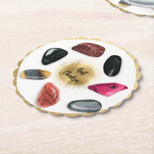 *~* Root AP64 Emoto Water Chakra Papier Onderzette Kartonnen Onderzetters (Gekanteld)