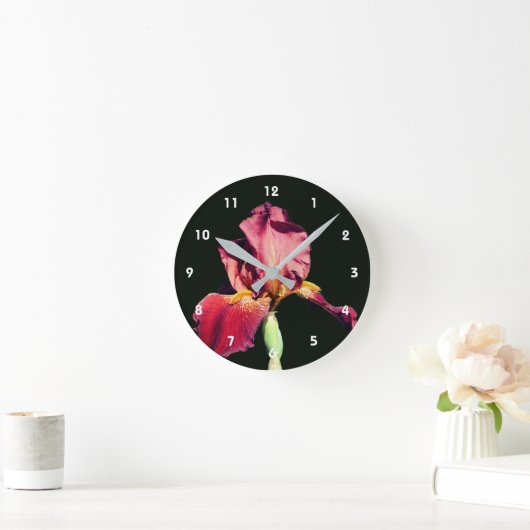 Root Beer Bearded Iris Flower Ronde Klok (Huis)