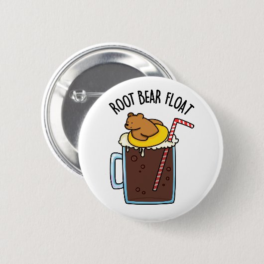 Root Beer Float Funny Root Beer Pun Ronde Button 5,7 Cm (Voorkant /achterkant)