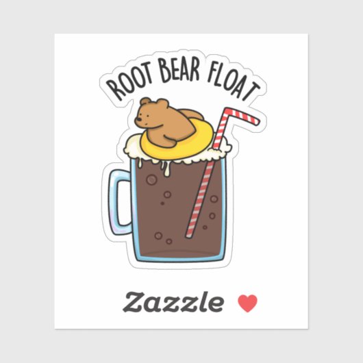 Root Beer Float Funny Root Beer Pun Sticker (Vel)